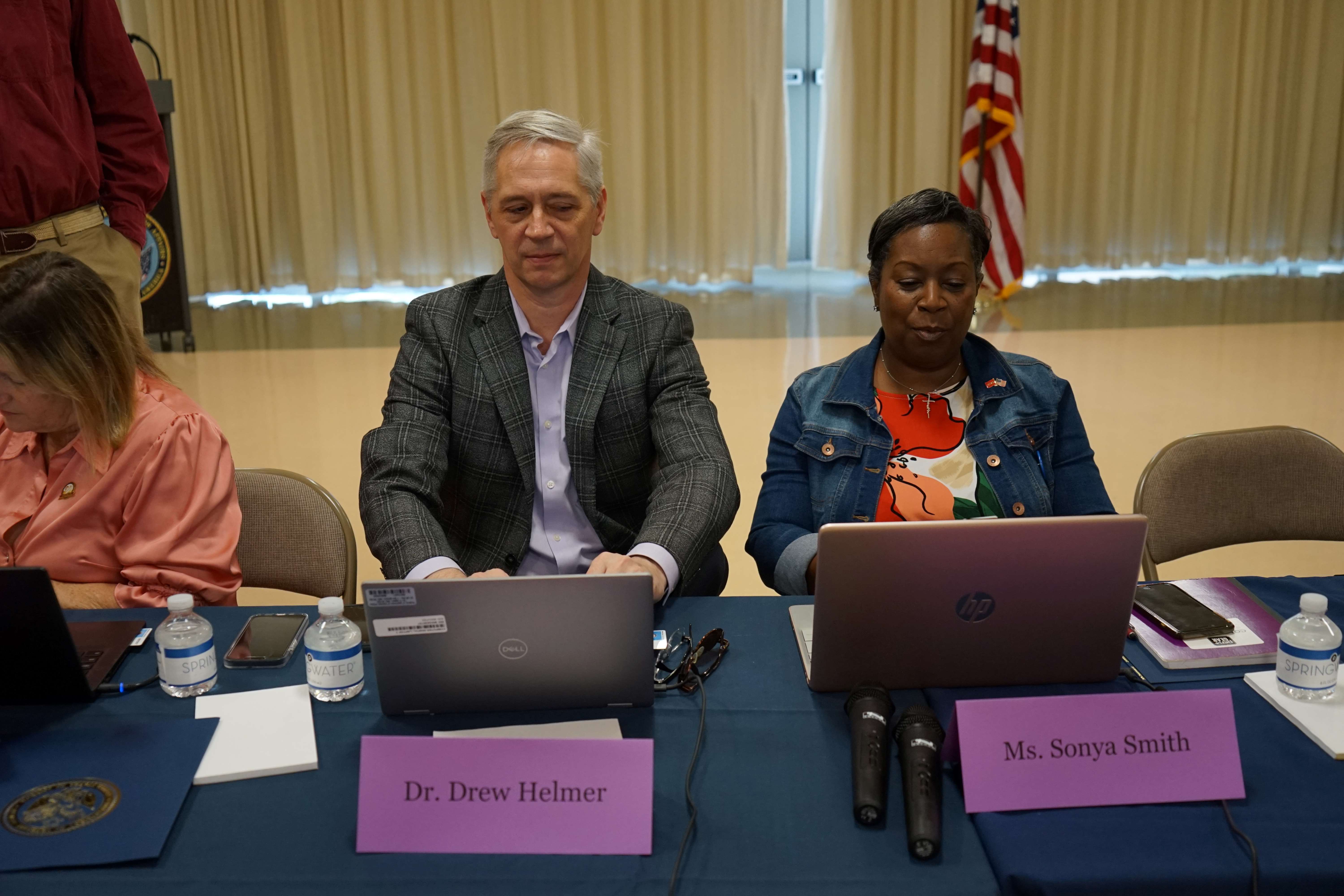 Dr. Drew and Sonya prepping their notes