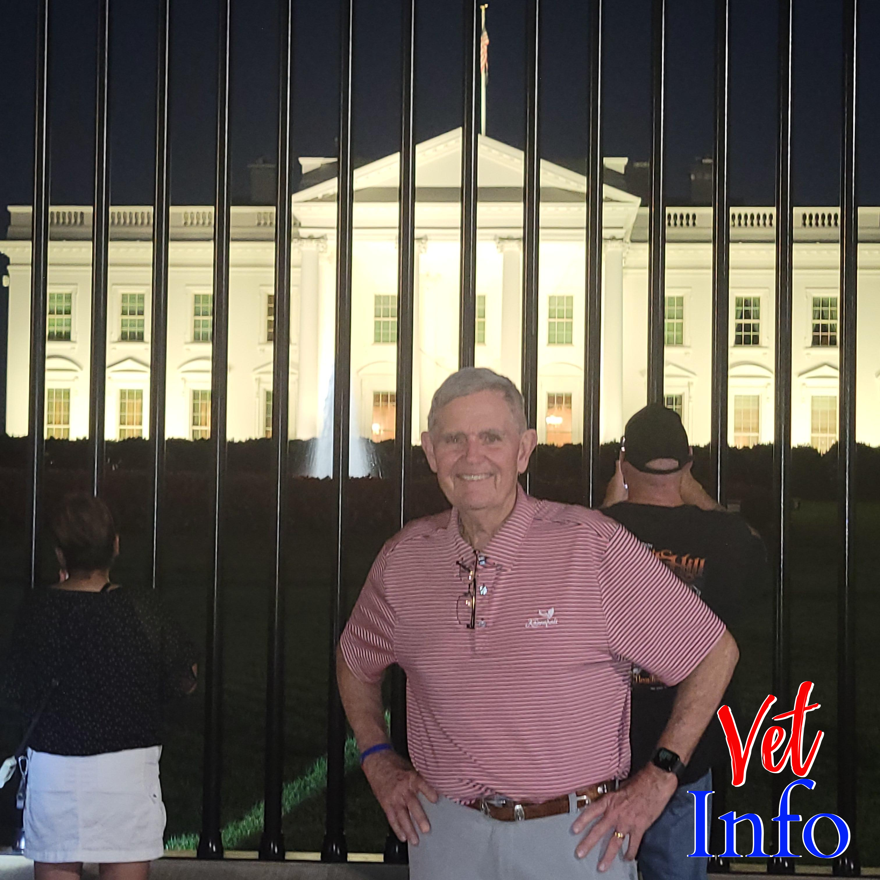 Col. Gaard posing in front of the White House.