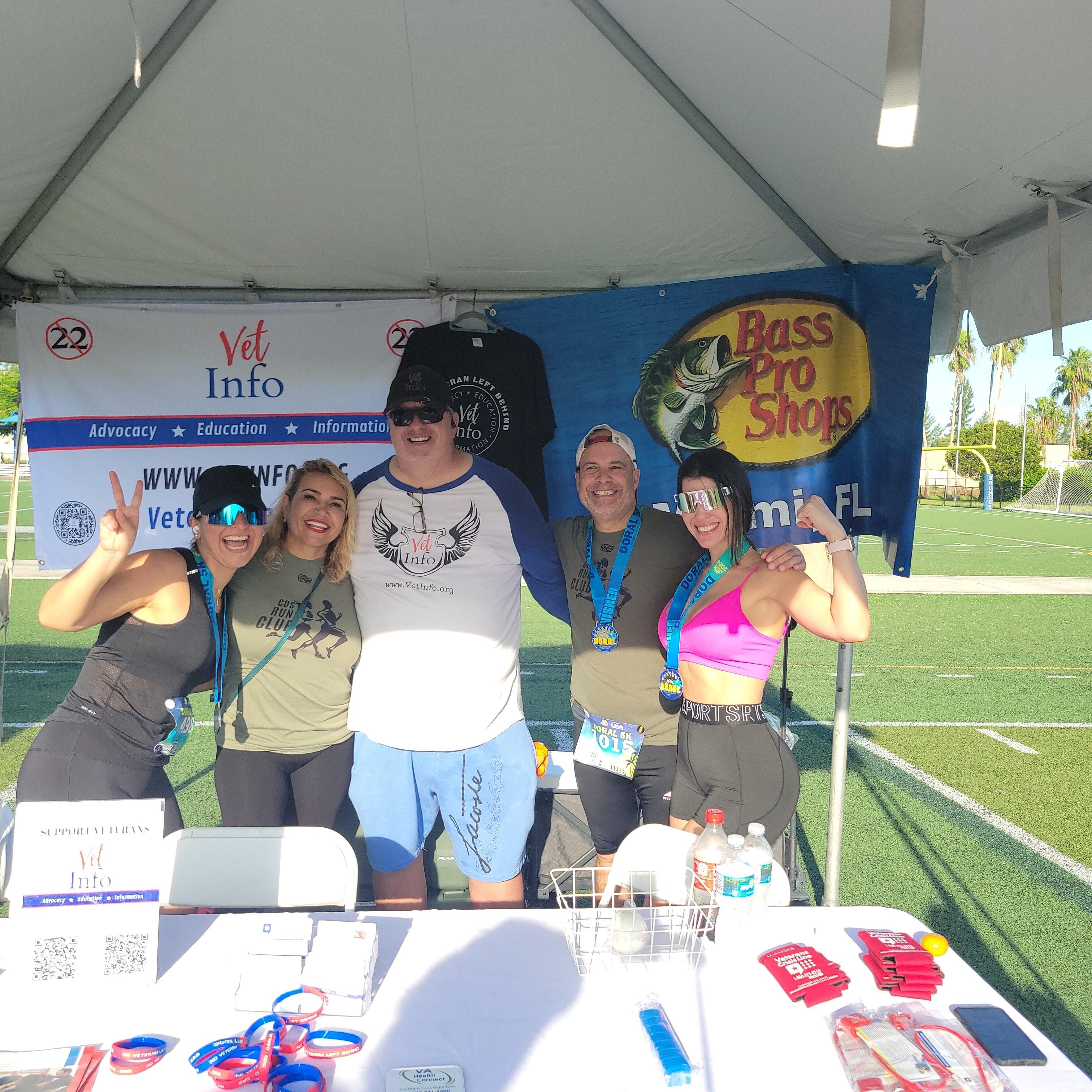 Run Club Members with Bill at the Vet Info Table.