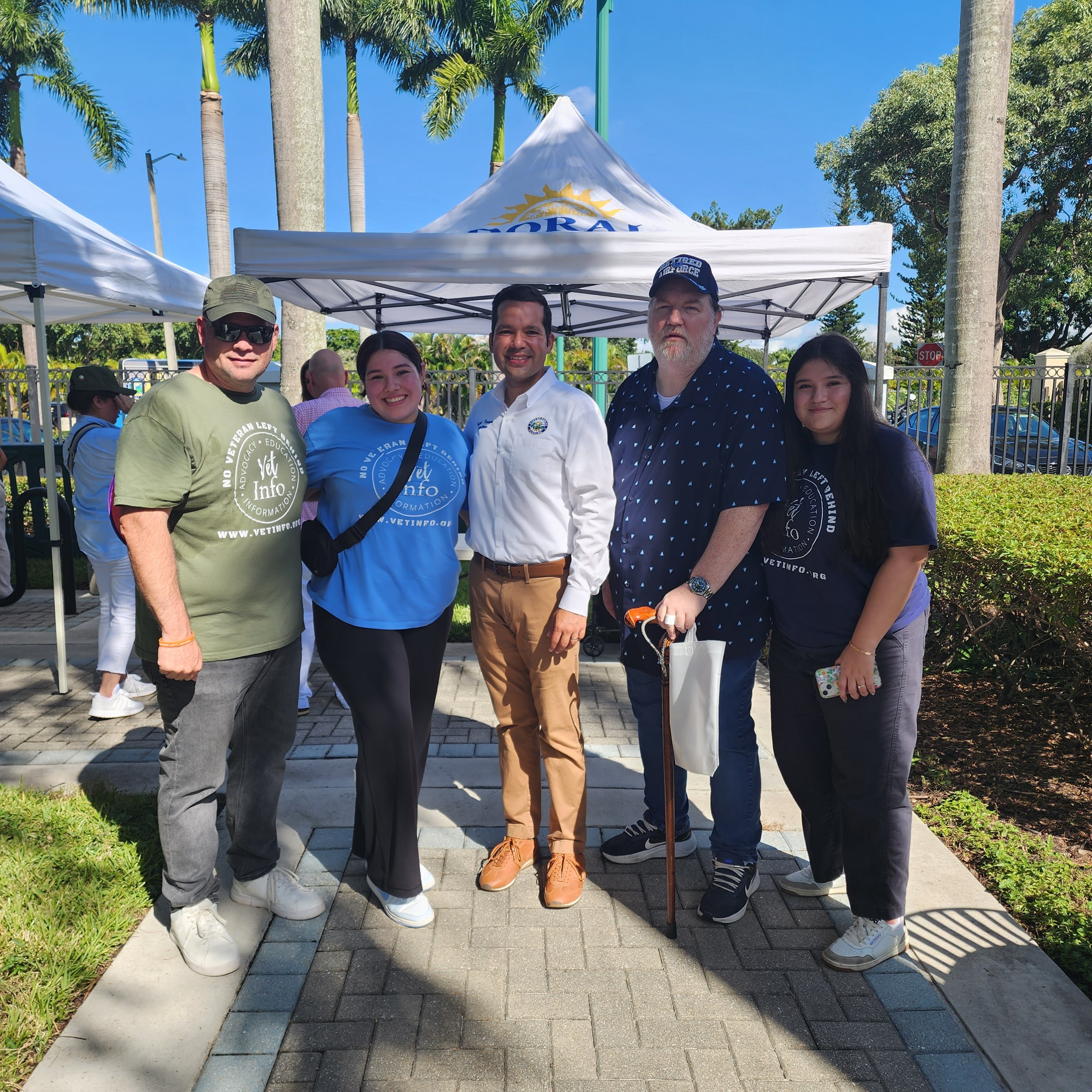 Councilman Rafael Pineyro joins members of Vet Info and Christopher Flynn