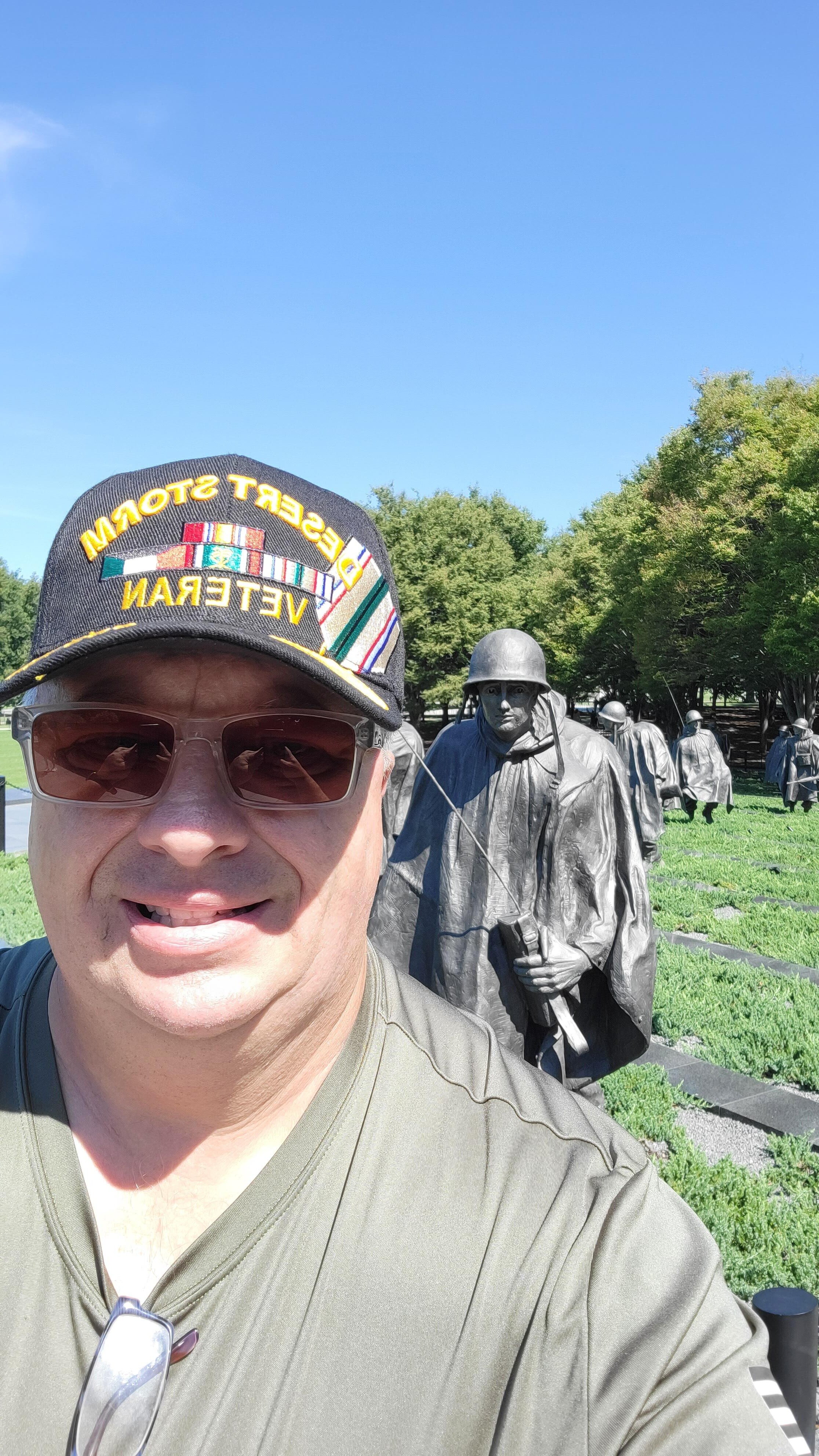 Desert Storm Veteran visiting the Korean War Memorial