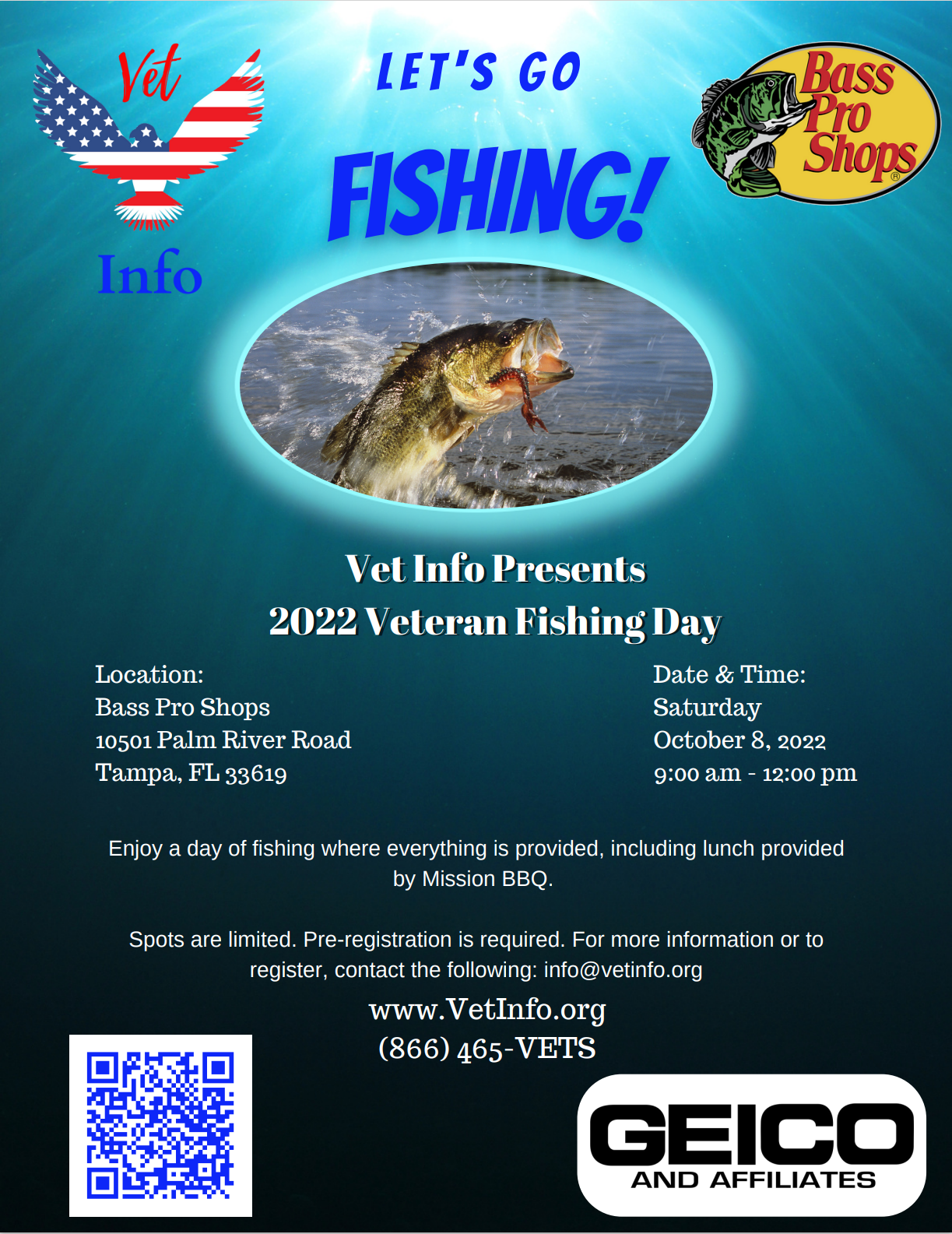 Vet Info and Bass Pro Shops Tampa (Let’s Go Fishing)