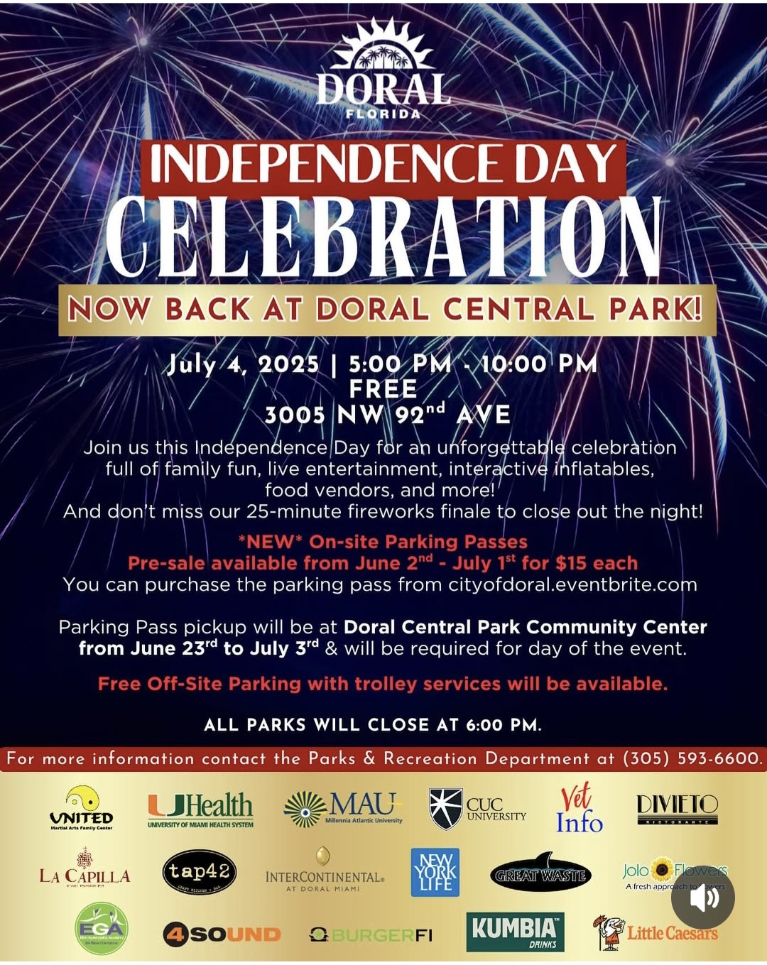 4th of July in the City of Doral, Florida