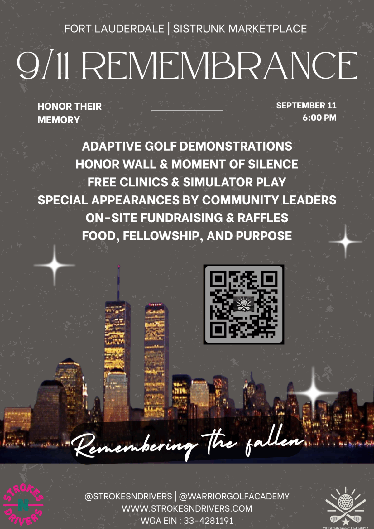 NEVER FORGET: 9/11 Remembrance & Recovery Event to Benefit Warrior Golf Academy