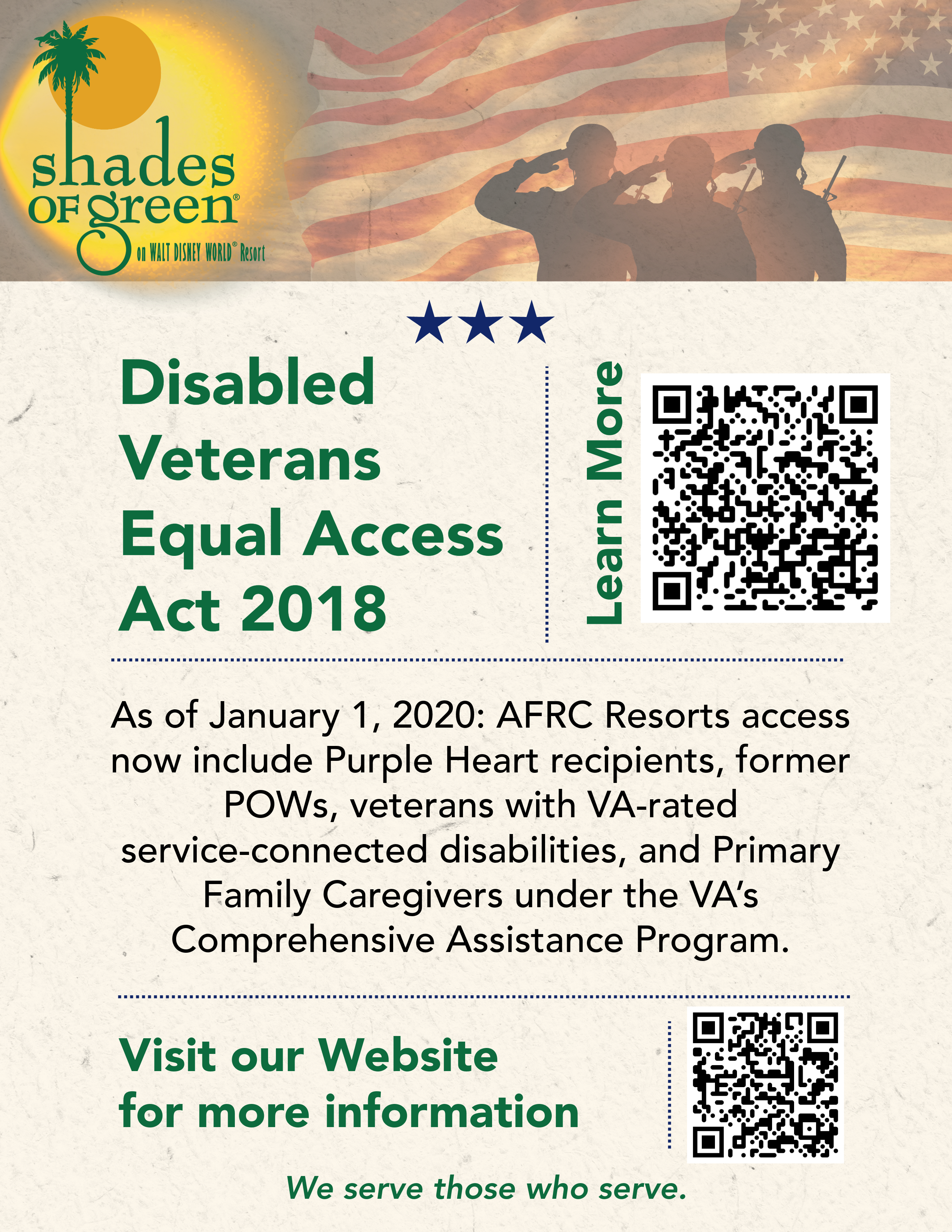 Walt Disney World Shades of Green / Disabled Veterans Equal Access.