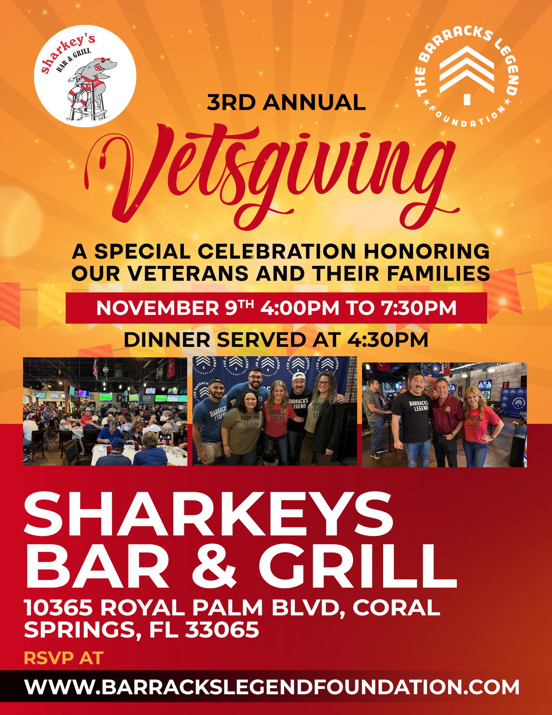 Sharkey’s 3rd Annual Vetsgiving