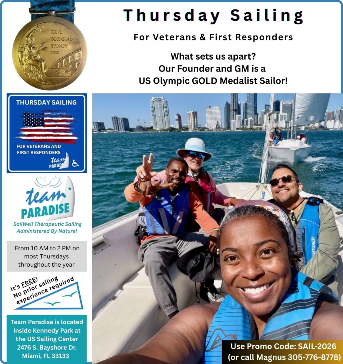Miami – Thursday Sailing for Veterans and First Responders