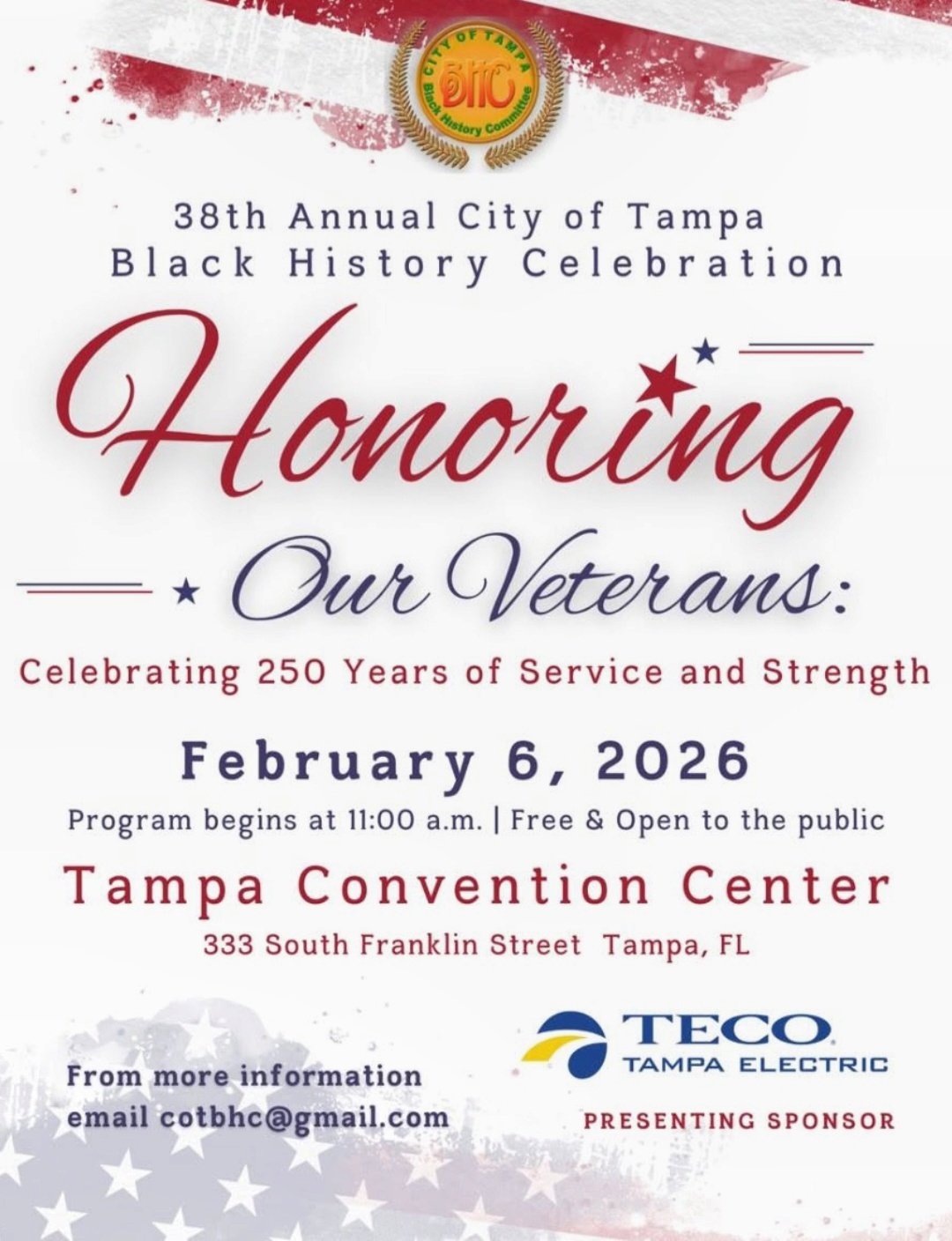 38th Annual City of Tampa Black History Celebration ( Honoring our Veterans )