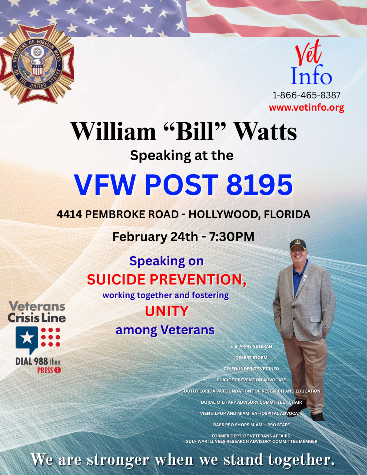 VFW Post 8195 Guest Speaker William “Bill” Watts