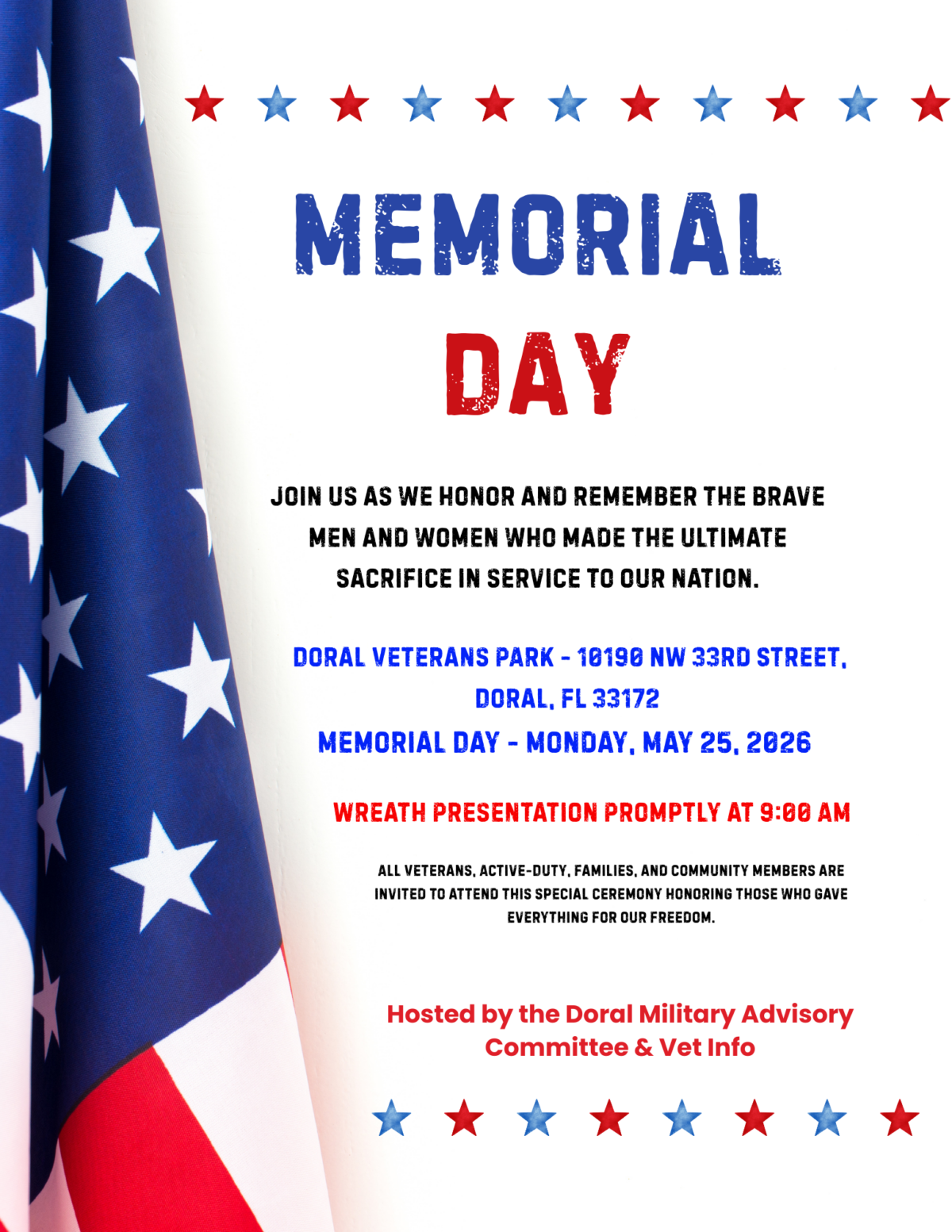 Doral FL, – Memorial Day 2026